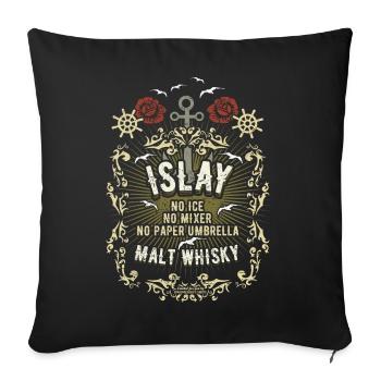 Whisky Spruch No Ice, No Mixer, No Paper Umbrella - Sofakissenbezug 45 x 45 cm - Schwarz - Vorne
