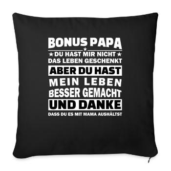 Stepfather step dad gift saying - Sofa pillowcase 17,3'' x 17,3'' (45 x 45 cm) - black - Front