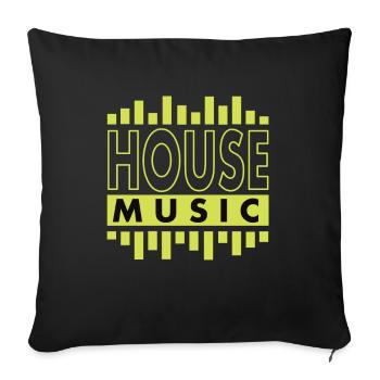 Musique House - Housse de coussin décorative 45 x 45 cm - noir - Devant