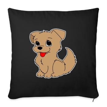 Dog puppy four-legged gift idea - Sofa pillowcase 17,3'' x 17,3'' (45 x 45 cm) - black - Front