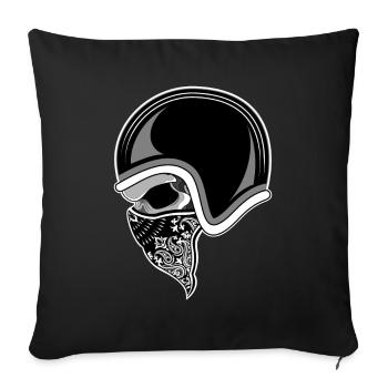 Motorcycle skull skull - Sofa pillowcase 17,3'' x 17,3'' (45 x 45 cm) - black - Front