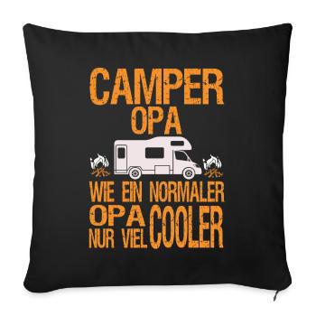 camper opa - Sofakissenbezug 45 x 45 cm - Schwarz - Vorne