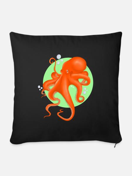Octopus_shit - Sofakissenbezug 45 x 45 cm - Schwarz
