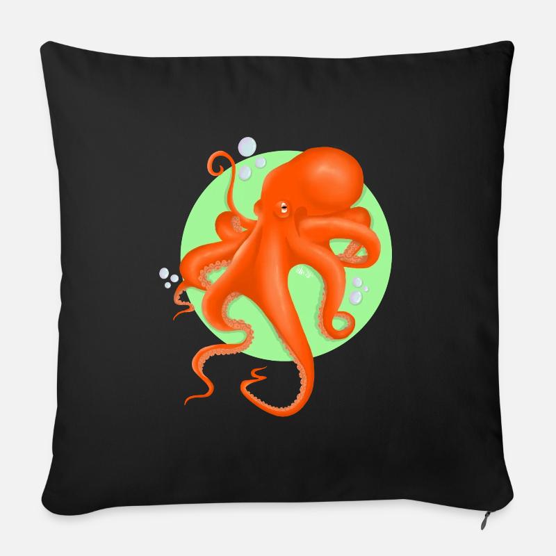 Octopus_shit - Sofakissenbezug 45 x 45 cm - Schwarz