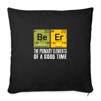 Nerd geek funny beer party elements - Sofa pillowcase 17,3'' x 17,3'' (45 x 45 cm) - black - Front