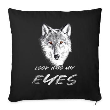 Wolf Wolfskopf mit roten Augen - Sofakissenbezug 45 x 45 cm - Schwarz - Vorne