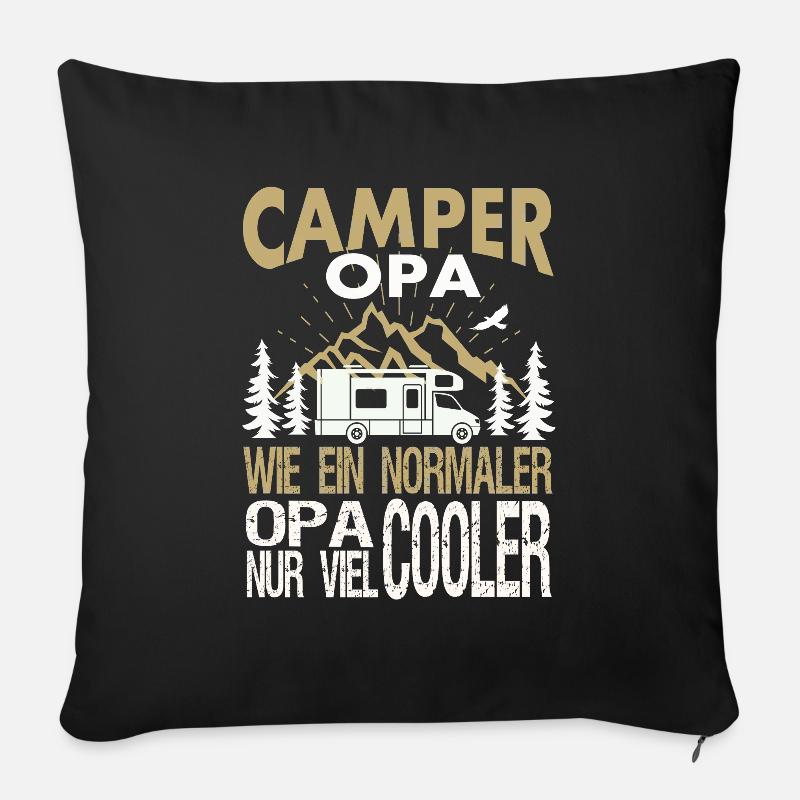 camper opa - Sofakissenbezug 45 x 45 cm - Schwarz
