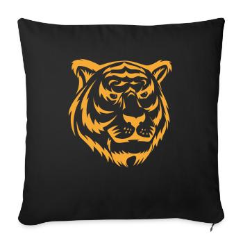 Idée cadeau animal tigre animal - Housse de coussin décorative 45 x 45 cm - noir - Devant