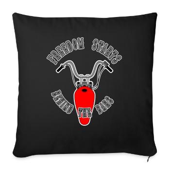 freedom starts behind the bars - Sofa pillowcase 17,3'' x 17,3'' (45 x 45 cm) - black - Front