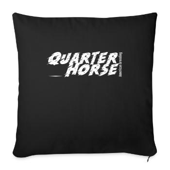 Quarter Horse American breeding Westernreiten QH - Housse de coussin décorative 45 x 45 cm - noir - Devant