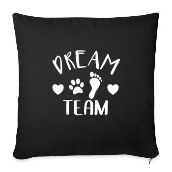 Les chiens d'équipe de rêve et les personnes les meilleurs partenaires - Housse de coussin décorative 45 x 45 cm - noir - Devant