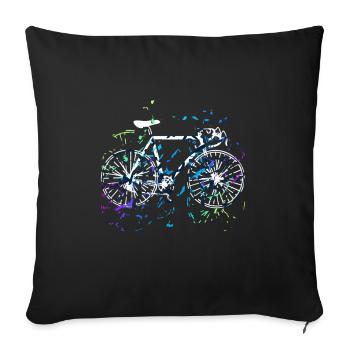 Fahrrad im kunstvollem Style - Sofakissenbezug 45 x 45 cm - Schwarz - Vorne
