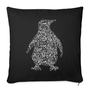 The penguin made of bicycles bicycle - Sofa pillowcase 17,3'' x 17,3'' (45 x 45 cm) - black - Front