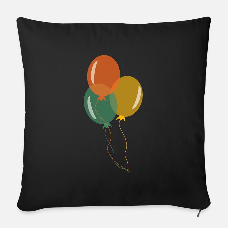 Bunte Luftballons - Sofakissenbezug 45 x 45 cm - Schwarz