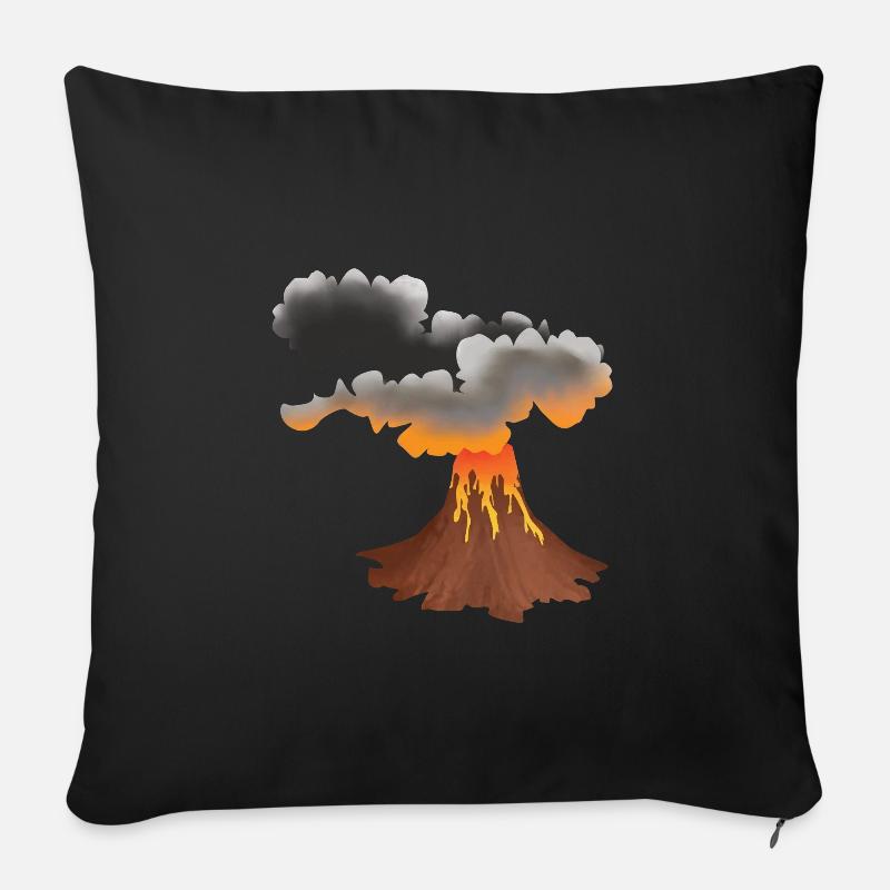 Erupting volcano design - Sofa pillowcase 17,3'' x 17,3'' (45 x 45 cm) - black