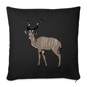 Kudu Antelope - Safari - Africa - Greater Kudu - Sofa pillowcase 17,3'' x 17,3'' (45 x 45 cm) - black - Front