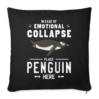 Place Penguin Here Zoo Antarctica Penguin Lover - Sofa pillowcase 17,3'' x 17,3'' (45 x 45 cm) - black - Front