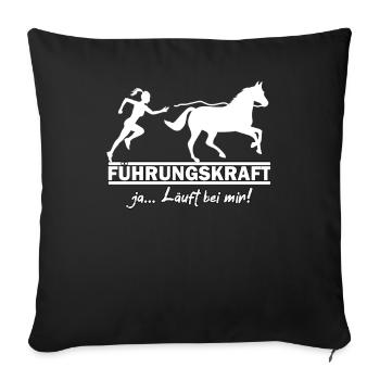 Führungskraft Westernreiten Pferd Reiterin QH - Sofakissenbezug 45 x 45 cm - Schwarz - Vorne