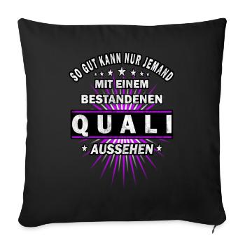 Abschlussklasse | Quali | Schulabschluss - Sofakissenbezug 45 x 45 cm - Schwarz - Vorne