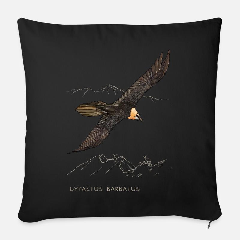 Bartgeier - Gypaetus barbatus - Sofakissenbezug 45 x 45 cm - Schwarz