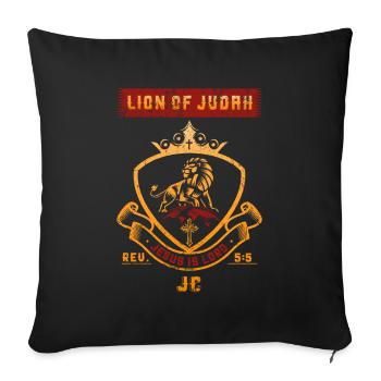 Jésus-Christ est le Seigneur le Lion de Juda - Housse de coussin décorative 45 x 45 cm - noir - Devant
