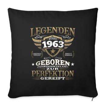 Geburtstag Vintage Jahrgang 1963 - 63er Legende - Sofakissenbezug 45 x 45 cm - Schwarz - Vorne