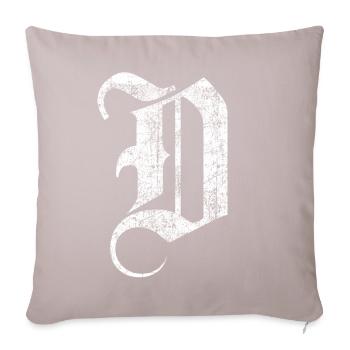 Tshirt alphabet initiale D - Housse de coussin décorative 45 x 45 cm - taupe clair - Devant