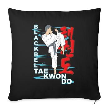 Schwarzgurt Taekwondo Koreanisch Sportler - Housse de coussin décorative 45 x 45 cm - noir - Devant