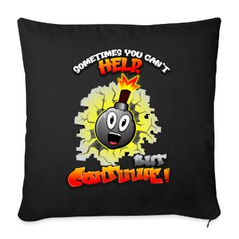 Parfois, il n’y a pas d’autre moyen! Aussi pour les adolescents - Housse de coussin décorative 45 x 45 cm - noir - Devant