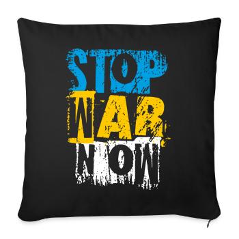 Arrêtez la guerre maintenant - Housse de coussin décorative 45 x 45 cm - noir - Devant