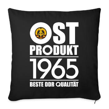 OSTPRODUKT 1965 DDR OSSI 61. GEBURTSTAG - Sofakissenbezug 45 x 45 cm - Schwarz - Vorne