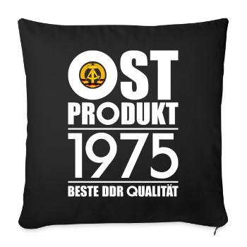 OSTPRODUKT 1975 DDR OSSI 51. GEBURTSTAG - Sofakissenbezug 45 x 45 cm - Schwarz - Vorne