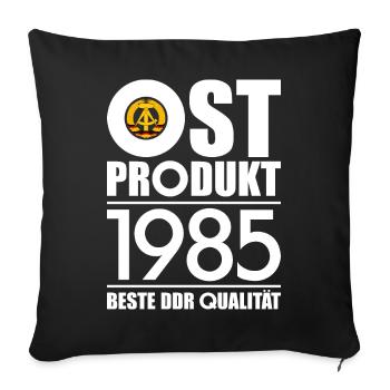 OSTPRODUKT 1985 DDR OSSI 41. GEBURTSTAG - Sofakissenbezug 45 x 45 cm - Schwarz - Vorne