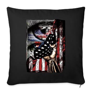 Conception pour les employés de l’église Drapeau de l’Amérique - Housse de coussin décorative 45 x 45 cm - noir - Devant