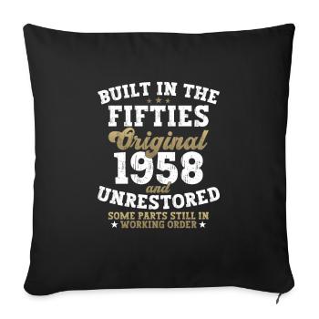 Built in the fifties 1958 64th birthday men - Sofa pillowcase 17,3'' x 17,3'' (45 x 45 cm) - black - Front