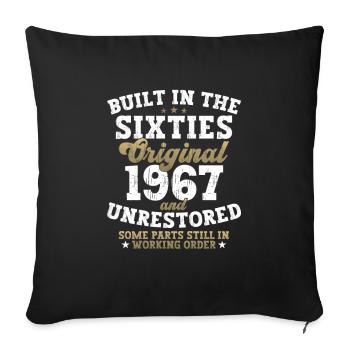 Built in the sixties 1967 55. Geburtstag Herren - Sofakissenbezug 45 x 45 cm - Schwarz - Vorne