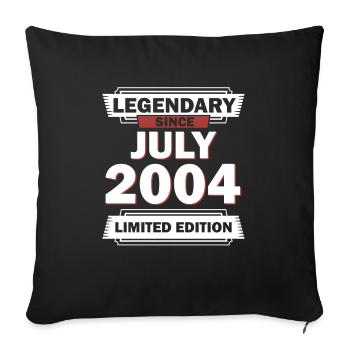 18th birthday July vintage 2004 gift idea - Sofa pillowcase 17,3'' x 17,3'' (45 x 45 cm) - black - Front