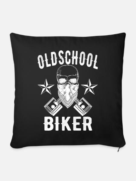Biker Old School - Sofakissenbezug 45 x 45 cm - Schwarz
