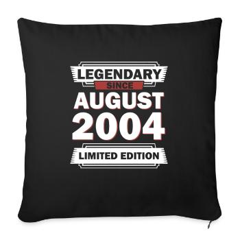 18th birthday August vintage 2004 gift idea - Sofa pillowcase 17,3'' x 17,3'' (45 x 45 cm) - black - Front