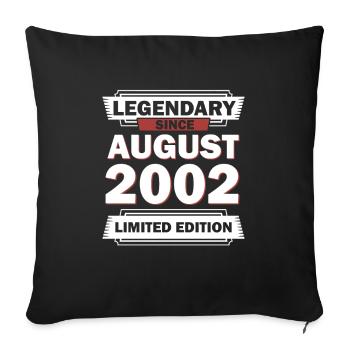 20ème Anniversaire Août Vintage 2002 Idée Cadeau - Housse de coussin décorative 45 x 45 cm - noir - Devant