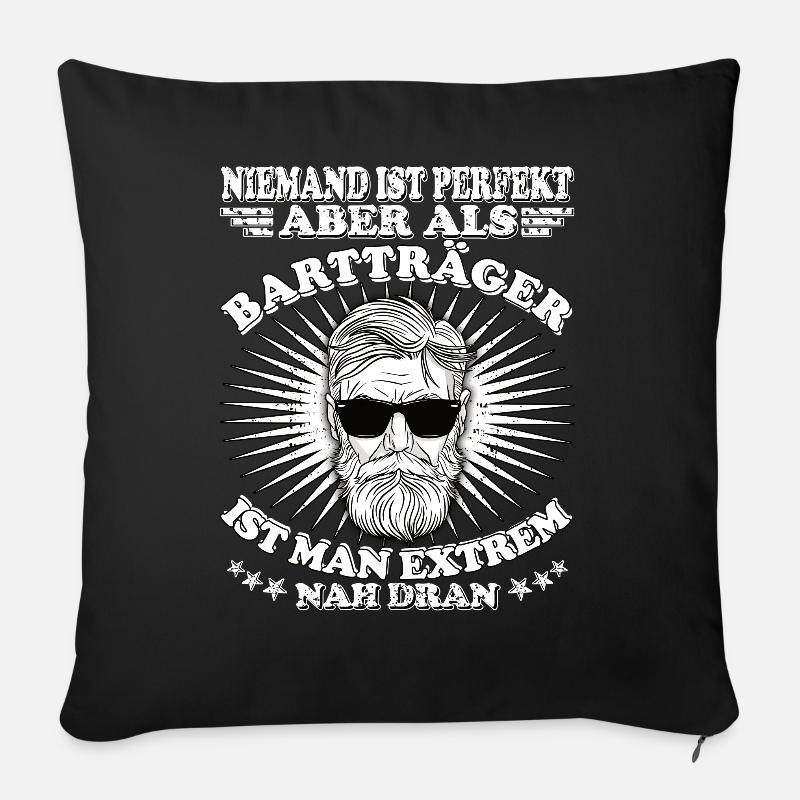 Papa mit Schnauzer Geschenkidee für Hipster - Sofakissenbezug 45 x 45 cm - Schwarz