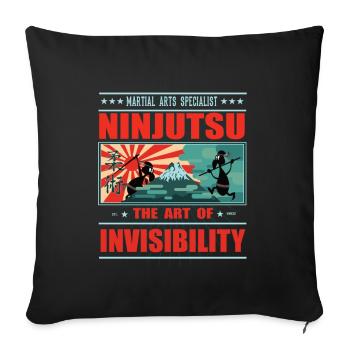 The Funny Ninjtusu T-Shirt - Ninja, Japan Design - Sofa pillowcase 17,3'' x 17,3'' (45 x 45 cm) - black - Front