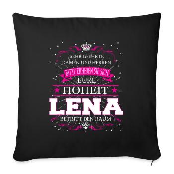 Your Highness Lena enters the room - Sofa pillowcase 17,3'' x 17,3'' (45 x 45 cm) - black - Front