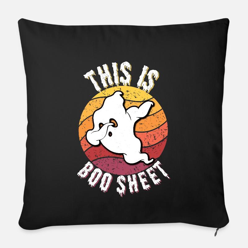 C’est la feuille de boo | Halloween | Costume - Housse de coussin décorative 45 x 45 cm - noir