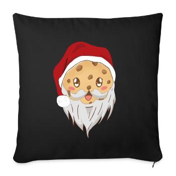 Biscuit de Noël - Housse de coussin décorative 45 x 45 cm - noir - Devant