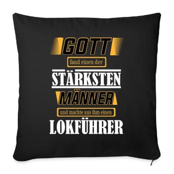 Lokführer, einer der stärksten Männer der Welt - Sofakissenbezug 45 x 45 cm - Schwarz - Vorne