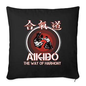 L’Aïkido, la voie de l’harmonie - Housse de coussin décorative 45 x 45 cm - noir - Devant