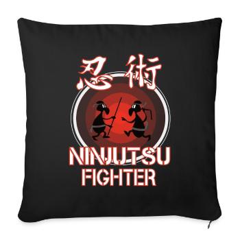 Funny Ninjutsu Fighter Outfit - Sofakissenbezug 45 x 45 cm - Schwarz - Vorne