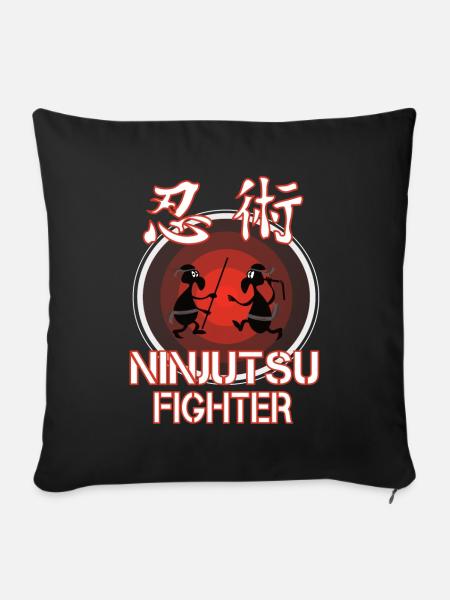 Funny Ninjutsu Fighter Outfit - Sofakissenbezug 45 x 45 cm - Schwarz