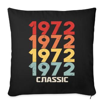 1972 Jubilé dans un style vintage classique 1972 - Housse de coussin décorative 45 x 45 cm - noir - Devant